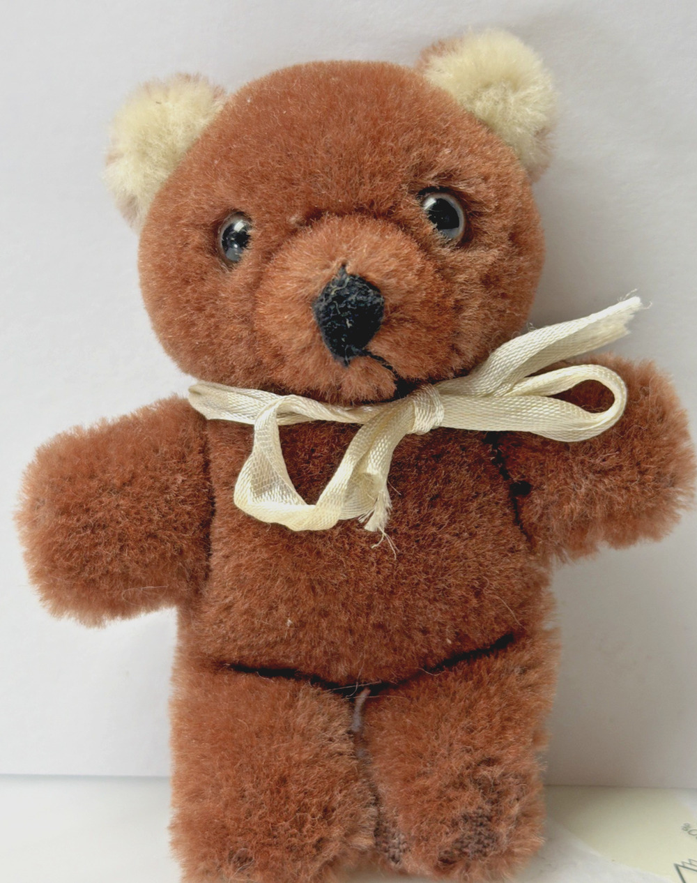 Old Teddy Bear Mohair Wool Mini 4" Shanghai Dolls Factory Two Tone As Is